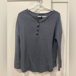 Waffle knit sweater with buttons